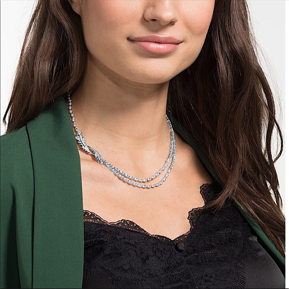 Swarovski Jewelry - Swarovski Nice Necklace 
White, Rhodium plated
